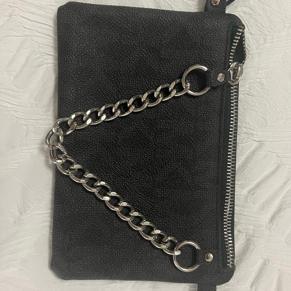 Michael black with silver chain MK Logo Belt Bag Sz Medium